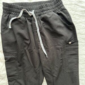 Figs High waisted Zamora Straight Skinny Leg Black Size Small